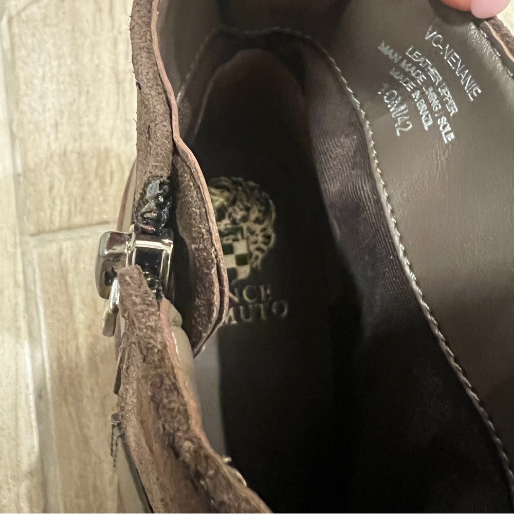 Vince Camuto NEW Nenanie Leather Suede Bootie Taupe Size 10 - Picture 9 of 13